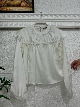 5002 SATEN İPLİ GÖMLEK BEYAZ 