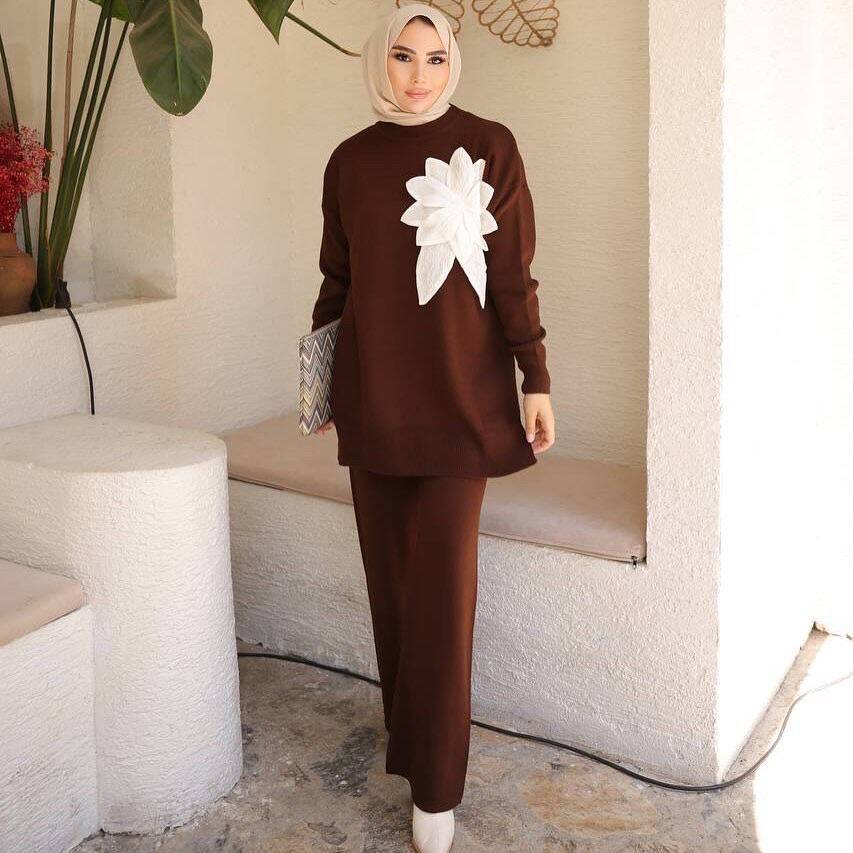  TP1022 TRİKO TAKIM KAHVERENGİ - 1