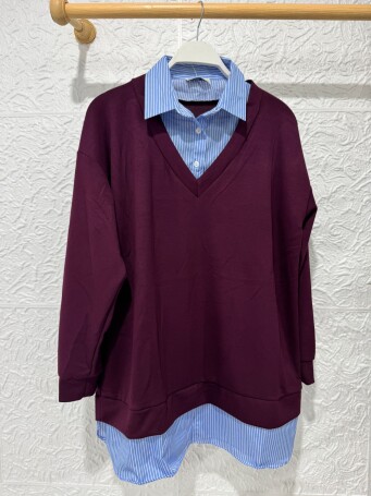 810 OYSHO KUMAŞ TUNİK BORDO - 1
