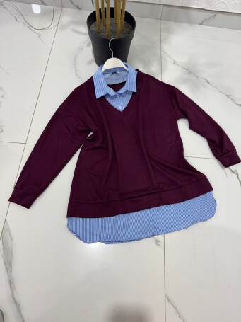 810 OYSHO KUMAŞ TUNİK BORDO - 2