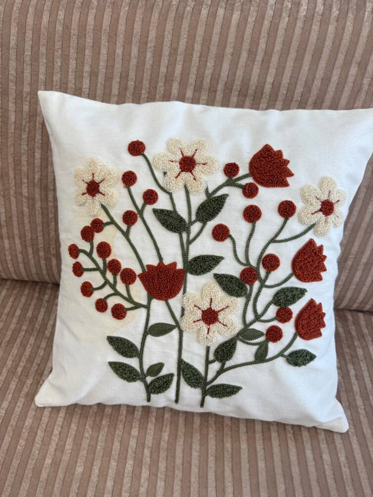 SÜZENE KIRLENT KIRMIZI ÇİÇEK DESEN - 1