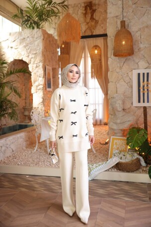 1106 TRİKO TAKIM KREM - 3