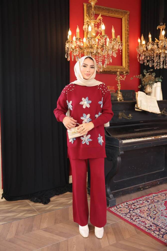 1006 TRİKO TAKIM BORDO - 1