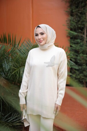 1053 TRİKO TAKIM BEJ - 1