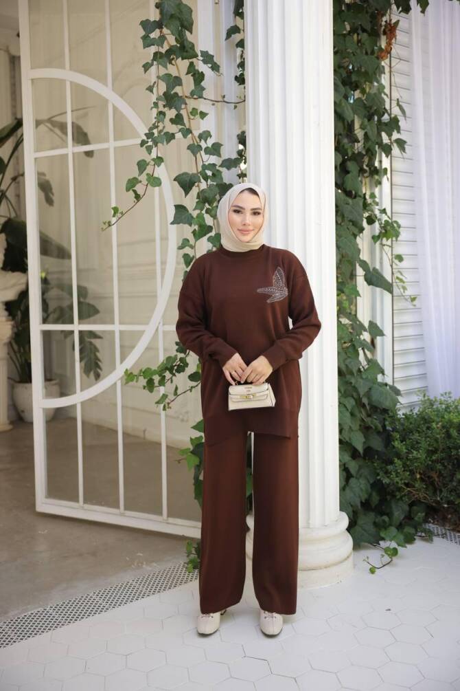 1053 TRİKO TAKIM KAHVERENGİ - 1