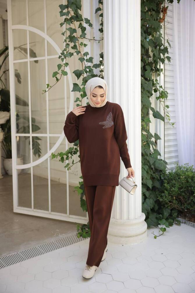 1053 TRİKO TAKIM KAHVERENGİ - 2