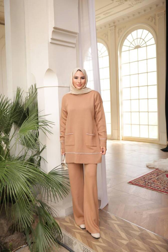 1072 TRİKO TAKIM CAMEL - 1