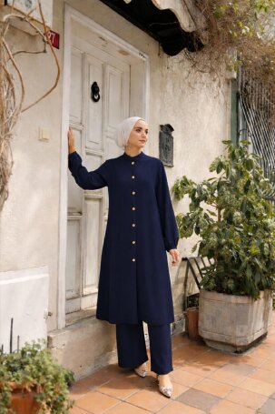 103 SAÇ ÖRGÜ TAKIM LACİVERT - MODA SZN