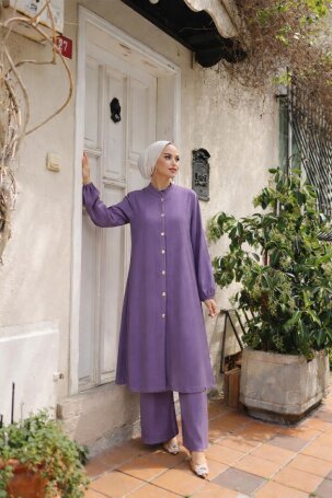 103 SAÇ ÖRGÜ TAKIM MOR - MODA SZN