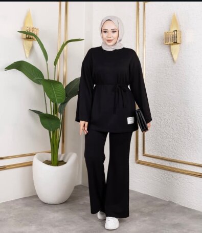 106 OYSHO KUMAŞ TAKIM SİYAH - MODA SZN