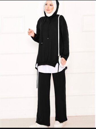 107 OYSHO KUMAŞ TAKIM SİYAH - MODA SZN