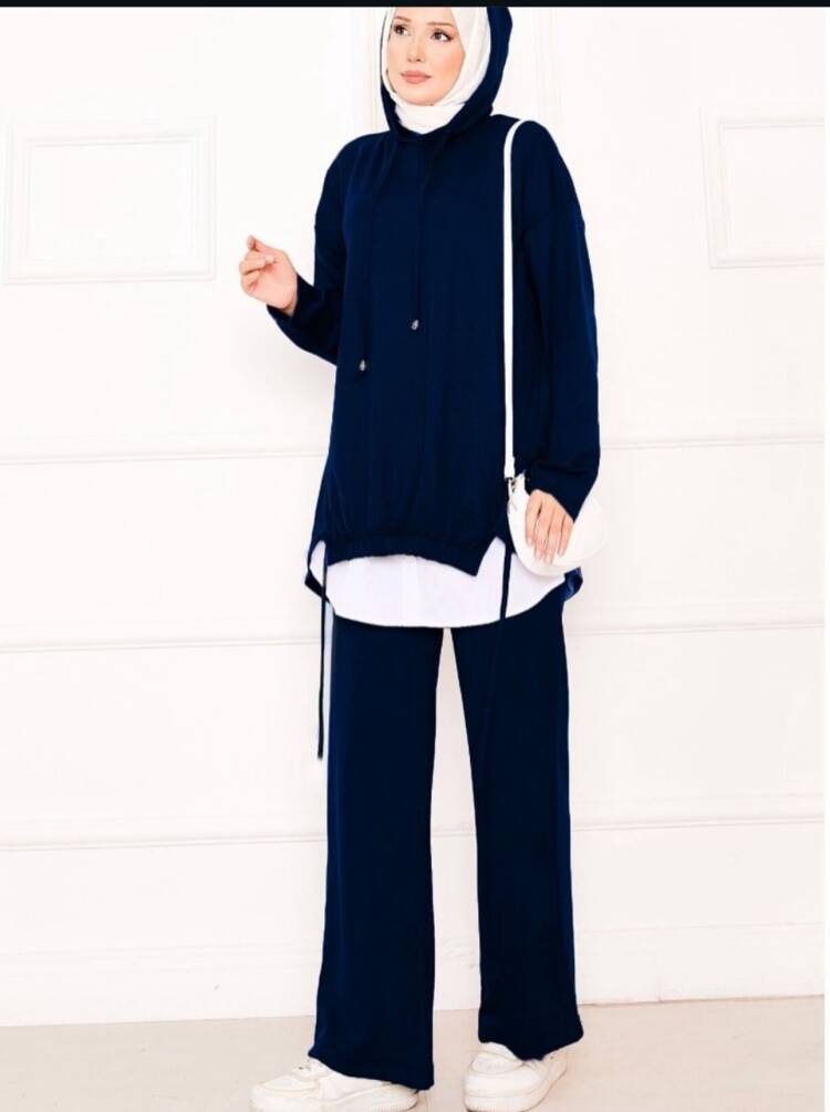 107 OYSHO KUMAŞ TAKIM LACİVERT - 1