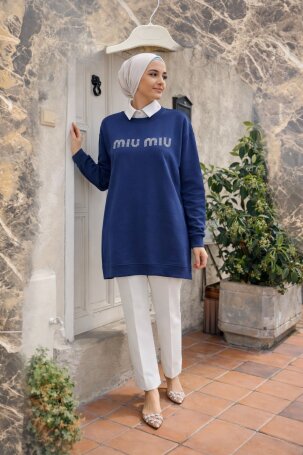 108 TAŞLI TUNİK MAVİ - MODA SZN