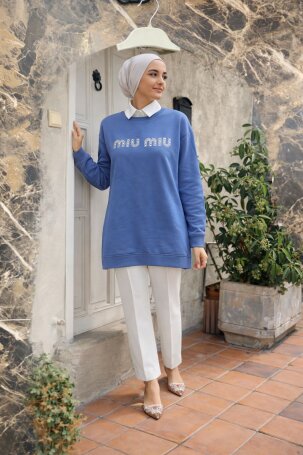 108 TAŞLI TUNİK AÇIK MAVİ - MODA SZN