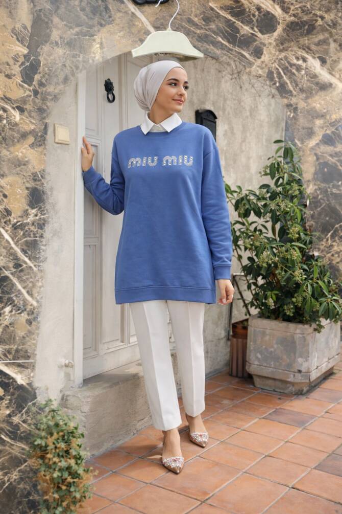 108 TAŞLI TUNİK AÇIK MAVİ - 1