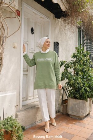 108 TAŞLI TUNİK YEŞİL - MODA SZN