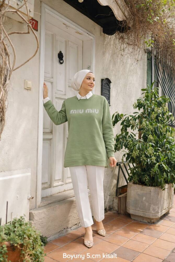 108 TAŞLI TUNİK YEŞİL - 1