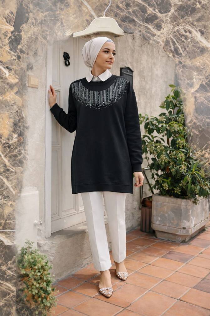 109 TAŞLI TUNİK SİYAH - 1