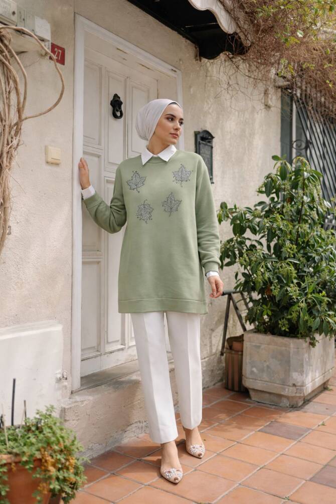 110 TAŞLI TUNİK YEŞİL - 1