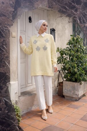 110 TAŞLI TUNİK SARI - MODA SZN