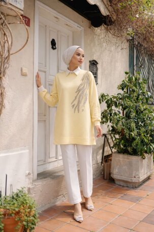 111 TAŞLI TUNİK SARI - MODA SZN