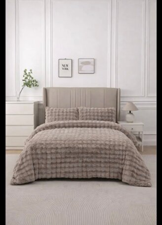 MERİNOS DIAMOND 3 PARÇA BUBBLE COMFORT YORGAN SETİ KAHVERENGİ - MODA SZN