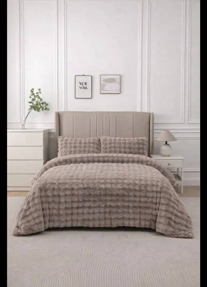 MERİNOS DIAMOND 3 PARÇA BUBBLE COMFORT YORGAN SETİ KAHVERENGİ - 1