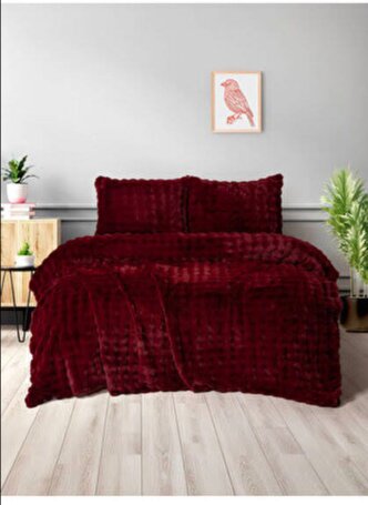 MERİNOS DIAMOND 3 PARÇA BUBBLE COMFORT YORGAN SETİ KIRMIZI - MODA SZN