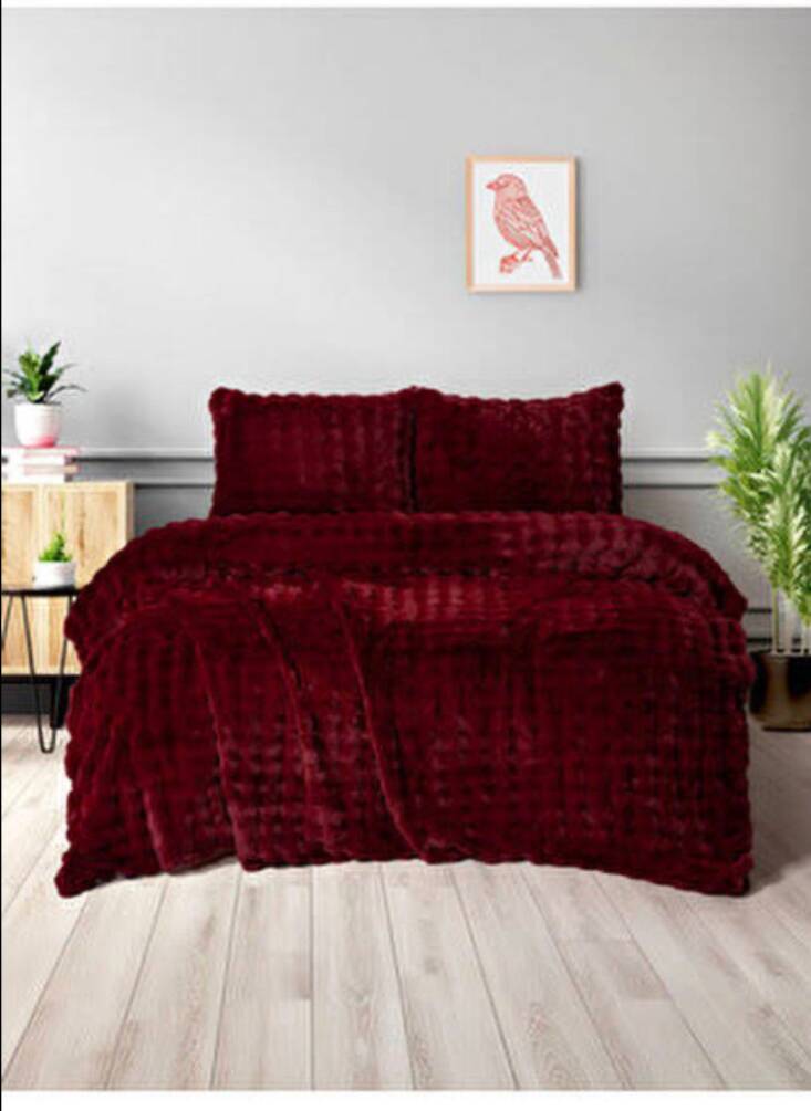 MERİNOS DIAMOND 3 PARÇA BUBBLE COMFORT YORGAN SETİ KIRMIZI - 1