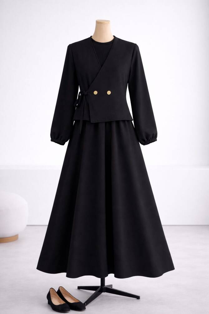 Kod 1217 DABIL KUMAŞ TAKIM SİYAH - 1